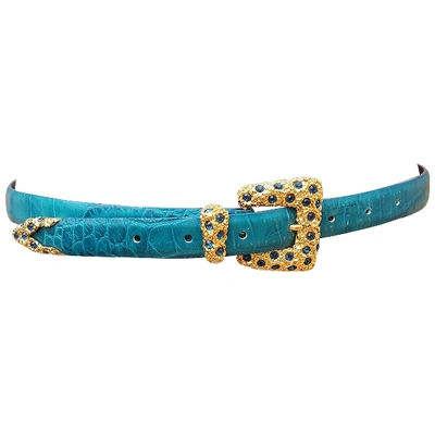 Pre-owned Orciani Blue Leather Belt