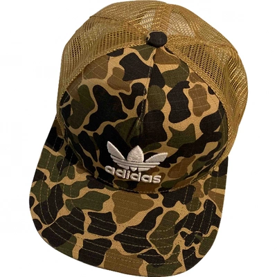 Pre-owned Adidas Originals Khaki Cotton Hat
