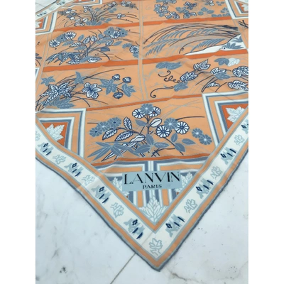 Pre-owned Lanvin Silk Handkerchief In Orange