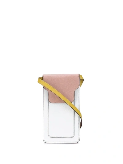 Shop Marni Colour-block Mini Crossbody Bag In White