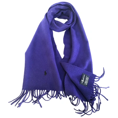 Pre-owned Polo Ralph Lauren Wool Scarf In Blue