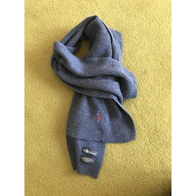 Pre-owned Polo Ralph Lauren Blue Wool Scarf