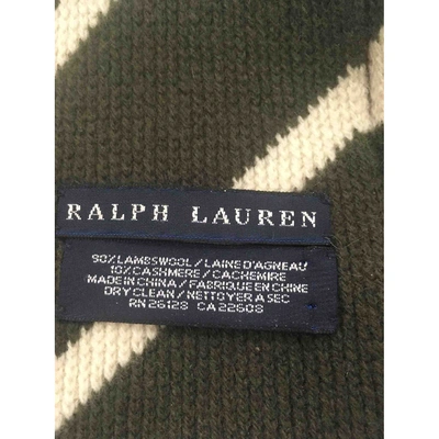 Pre-owned Lauren Ralph Lauren Cashmere Scarf In Green
