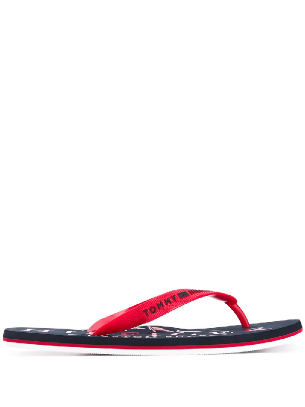 tommy hilfiger navy blue flip flops