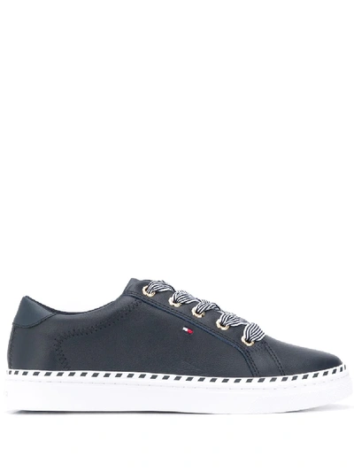 Shop Tommy Hilfiger Striped Laces Low-top Sneakers In Blue