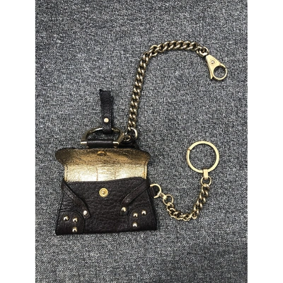 Pre-owned Dolce & Gabbana Leather Bag Charm In Brown