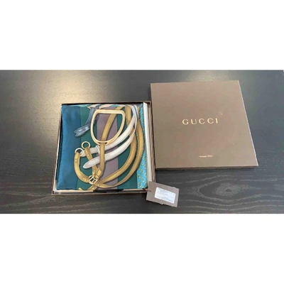 Pre-owned Gucci Silk Scarf In Green