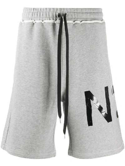 Shop N°21 Logo-print Track Shorts In Grey