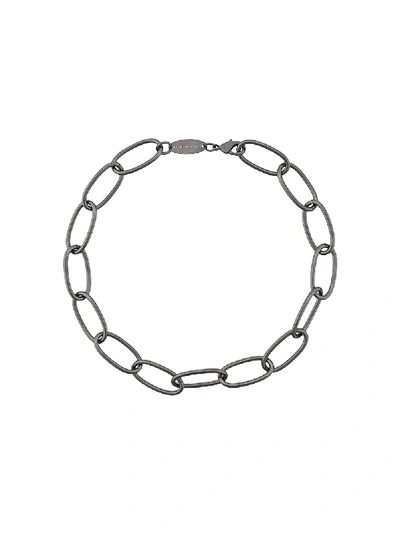 Shop Federica Tosi Lace Bolt Short Chain Necklace In Silver