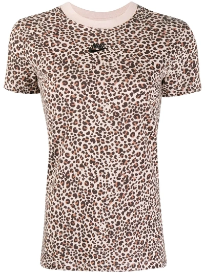 Shop Nike Leopard Print T-shirt In Neutrals