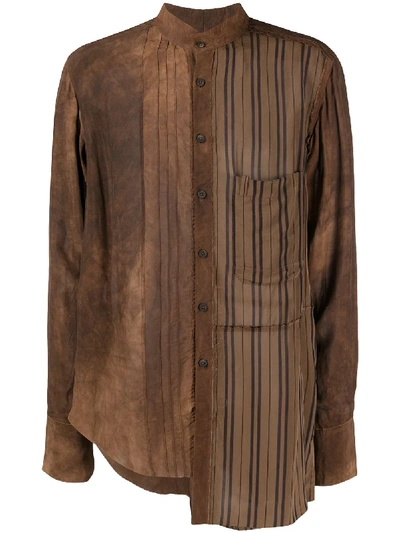 Shop Ziggy Chen Asymmetric Buttoned Shirt In Brown