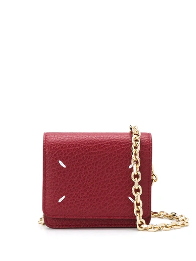 Shop Maison Margiela Small Wallet On A Chain In Red