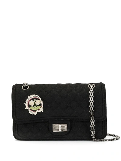 Pre-owned Chanel 2015 2.55 Line Double Flap Shoulder Bag In Black