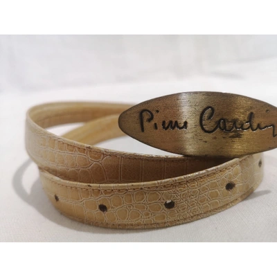 Pre-owned Pierre Cardin Leather Belt In Beige