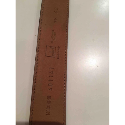 Pre-owned Moschino Leather Belt In Burgundy