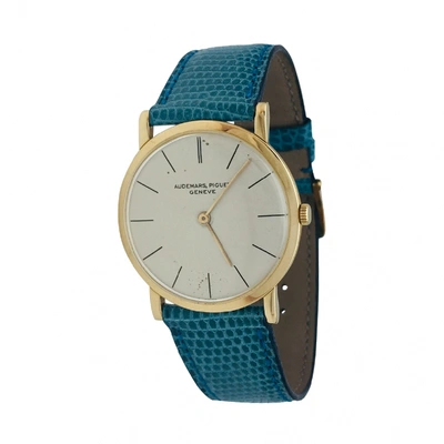 Pre-owned Audemars Piguet Blue Yellow Gold Watch