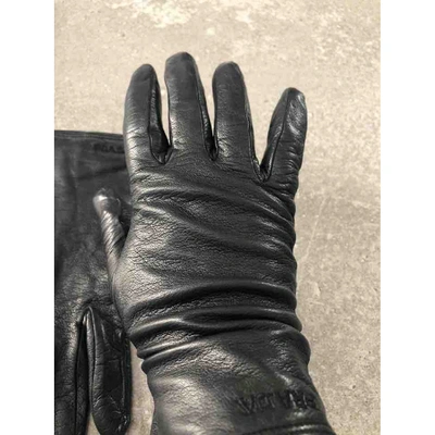 Pre-owned Prada Black Leather Gloves