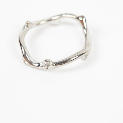 Pre-owned Dior Bois De Rose White Gold Ring In Silver