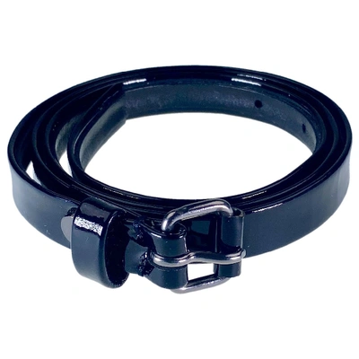 Pre-owned Lanvin Patent Leather Belt In Black
