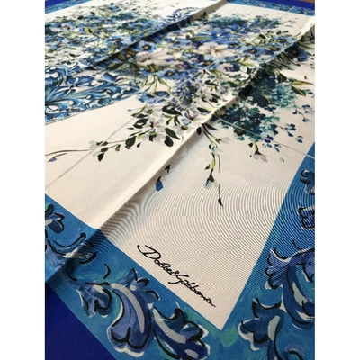 Pre-owned Dolce & Gabbana Silk Neckerchief In Blue