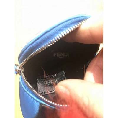 Pre-owned Fendi Sac Ã Dos Leather Bag Charm In Blue