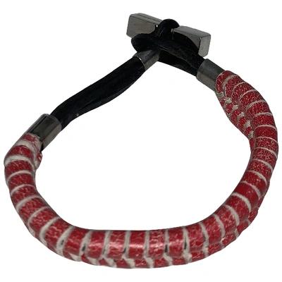 Pre-owned Dsquared2 Leather Bracelet In Red