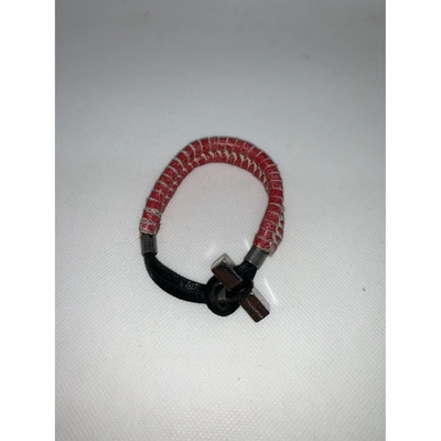 Pre-owned Dsquared2 Leather Bracelet In Red