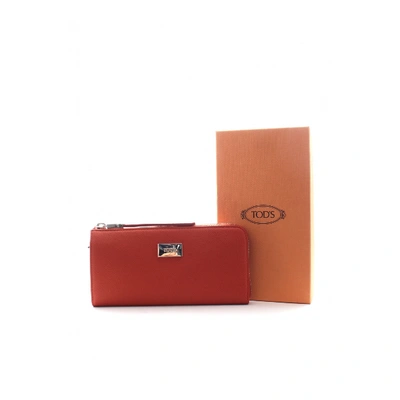 Pre-owned Tod's Leather Wallet In Orange
