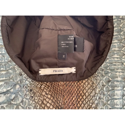 Pre-owned Prada Brown Leather Hat