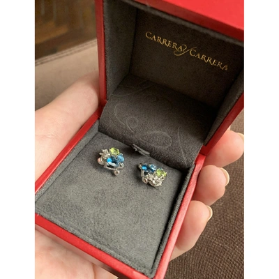Pre-owned Carrera Y Carrera White Gold Earrings In Silver