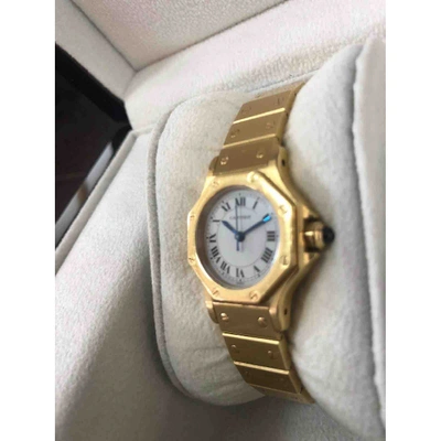 Pre-owned Cartier Santos Galbée Yellow Gold Watch