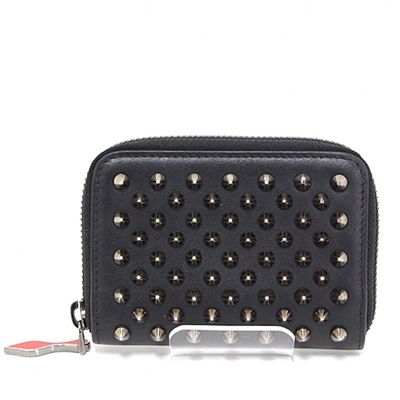 Pre-owned Christian Louboutin Panettone Black Leather Wallet