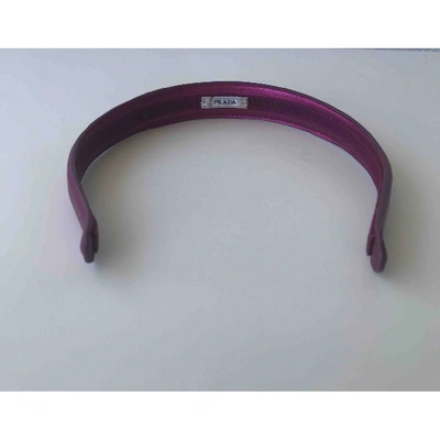 Pre-owned Prada Leather Hair Accessory In Metallic