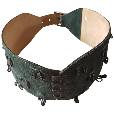 Pre-owned Alaïa Leather Belt In Green