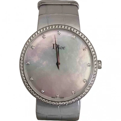 Pre-owned Dior D Silver Steel Watch