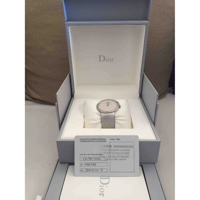 Pre-owned Dior D Silver Steel Watch