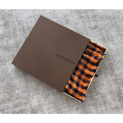 Pre-owned Louis Vuitton Orange Cotton Scarf