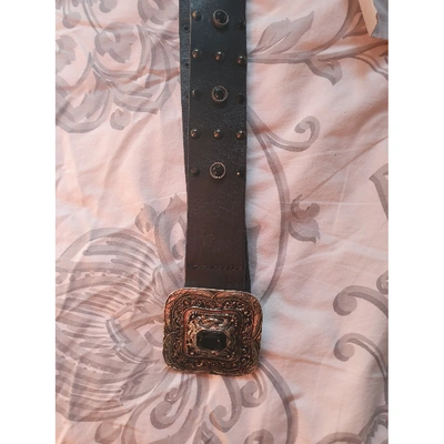 Pre-owned Cerruti 1881 Leather Belt In Black