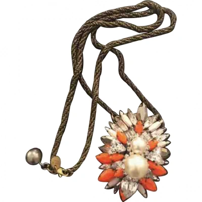 Pre-owned Shourouk Crystal Pendant In Orange