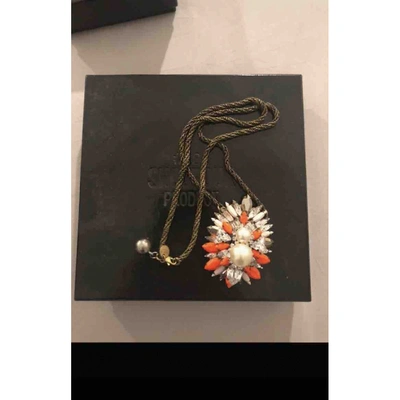 Pre-owned Shourouk Crystal Pendant In Orange