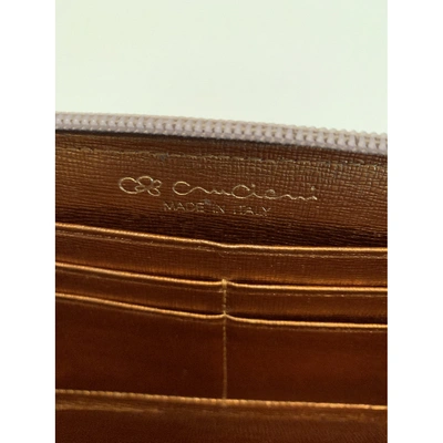 Pre-owned Cruciani Leather Wallet In Beige