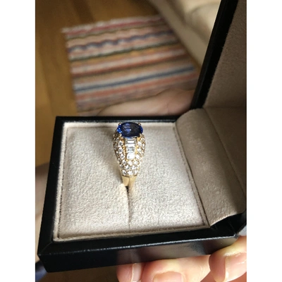 Pre-owned Bulgari Yellow Gold Ring In Blue