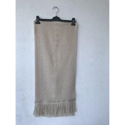 Pre-owned Pringle Of Scotland Wool Scarf In Beige