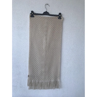 Pre-owned Pringle Of Scotland Wool Scarf In Beige