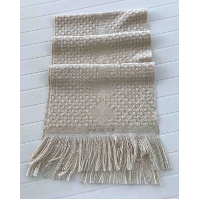 Pre-owned Pringle Of Scotland Wool Scarf In Beige