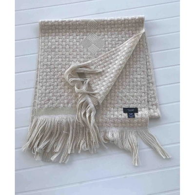 Pre-owned Pringle Of Scotland Wool Scarf In Beige