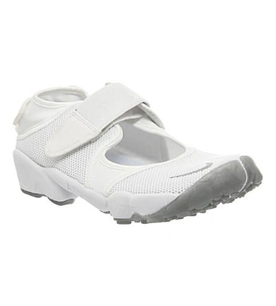 Shop Nike Air Rift Mesh Trainers In White Wolf Grey