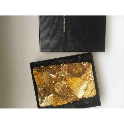 Pre-owned Dries Van Noten Gold Cloth Purses, Wallet & Cases