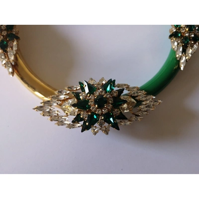 Pre-owned Shourouk Green Crystal Necklace