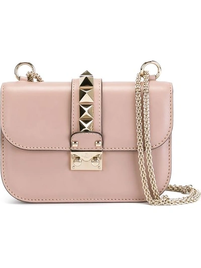 Valentino Garavani Lock Small Leather Shoulder Bag In Pink
